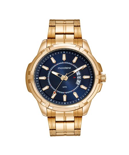 relógio mondaine  99671gpmvde3 analógico-calendário dourado UNICO