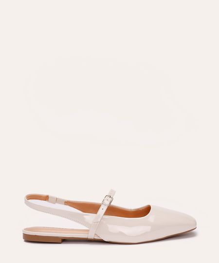 sapatilha bico quadrado vernizada com fivela oneself off white 35