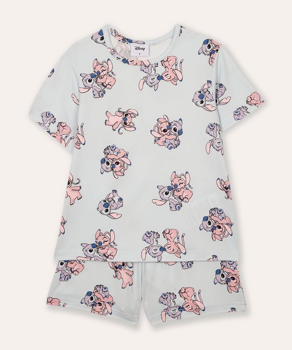 pijama curto infantil stitch e angel azul 2