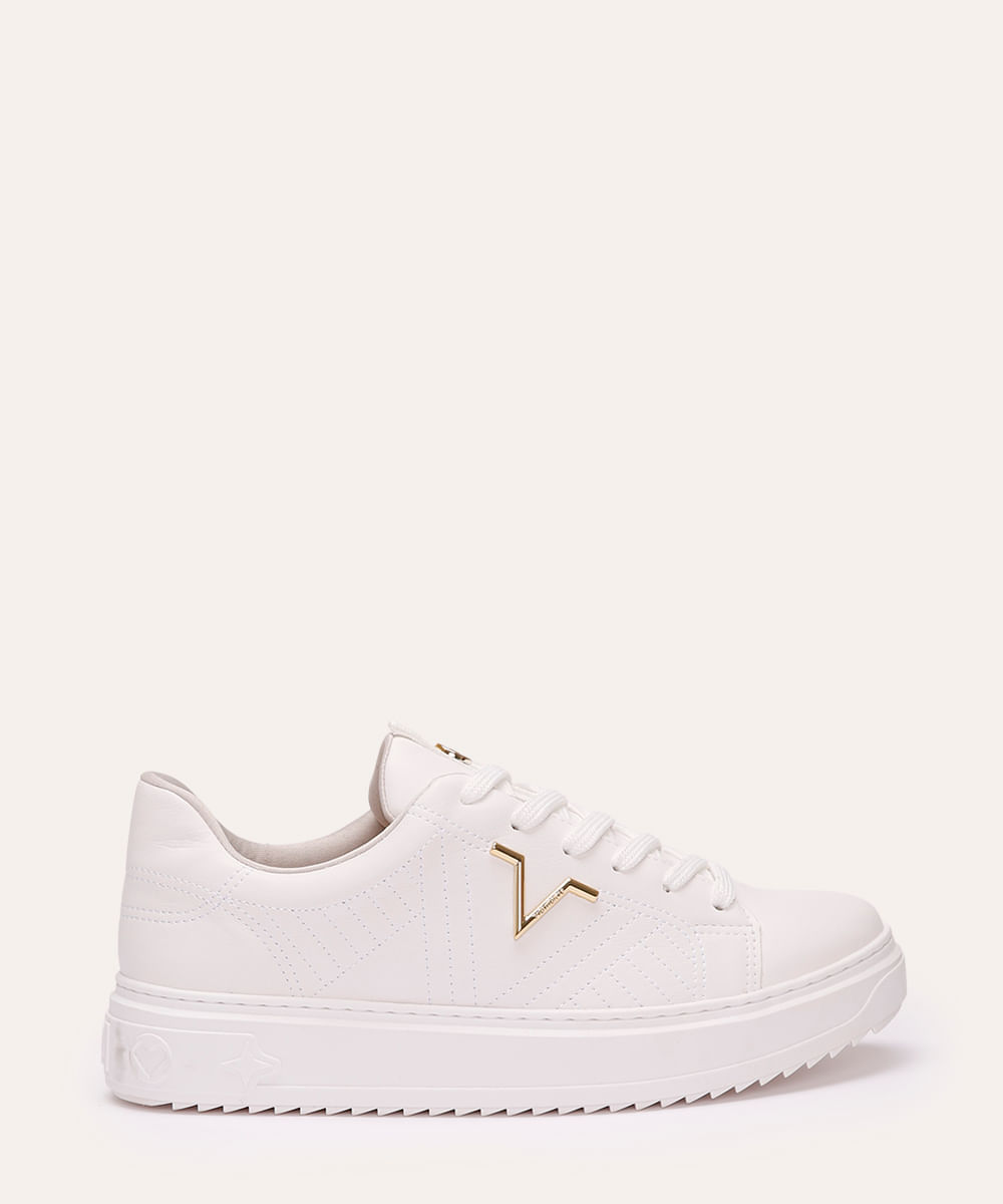 tênis casual via marte com recortes branco