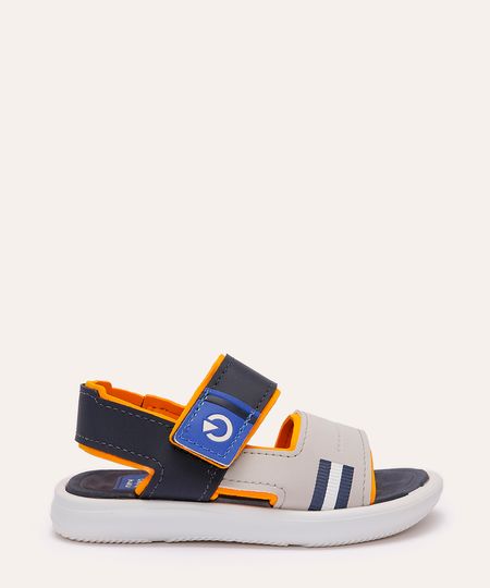 sandália papete infantil com velcro cartago cinza 19