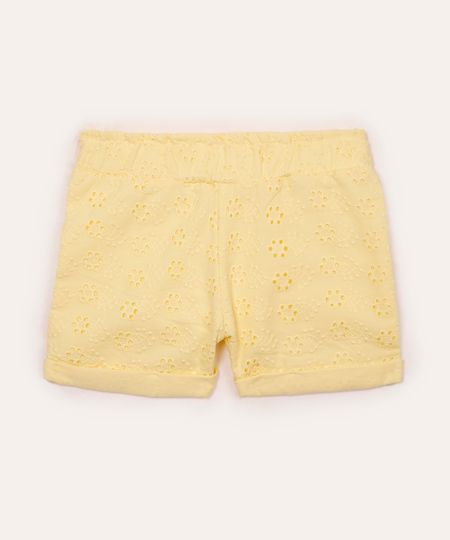 short de laise infantil curto floral amarelo 1 short de laise infantil curto floral amarelo 1