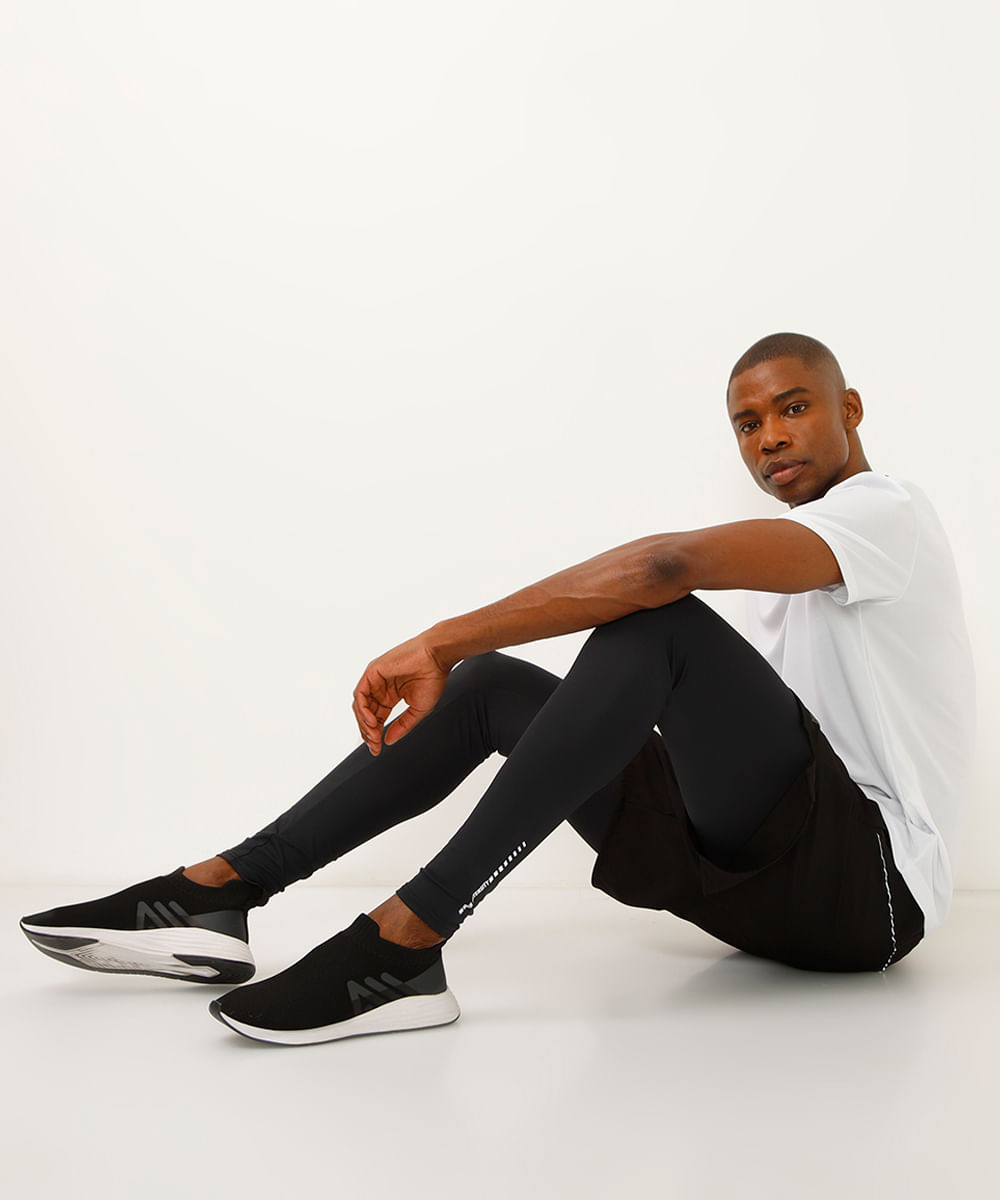 calça legging de poliamida esportiva ace preta