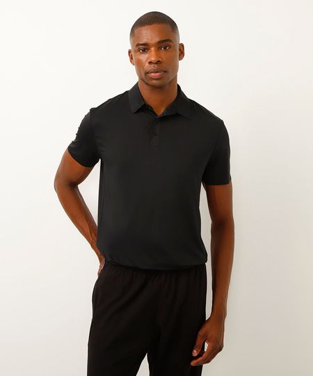 polo manga curta esportiva ace preta P