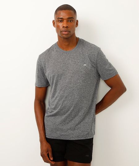 Camiseta Masculina Esportiva Ace Basic Dry Manga Curta Gola Careca Cinza Mescla Escuro P