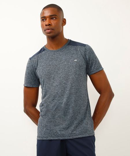 camiseta masculina esportiva ace com recorte - azul P camiseta masculina esportiva ace com recorte - azul P