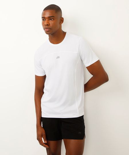camiseta slim manga curta com recortes esportiva ace branca P