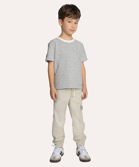 calça de sarja infantil jogger cargo bege 8 calça de sarja infantil jogger cargo bege 8