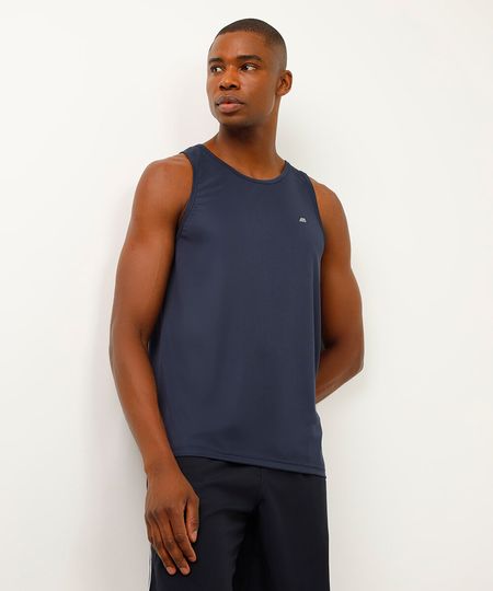 Regata Masculina Esportiva Ace Básica Gola Careca Azul Marinho G Regata Masculina Esportiva Ace Básica Gola Careca Azul Marinho G