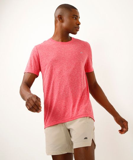 Camiseta Masculina Esportiva Ace Basic Dry Manga Curta Gola Careca Coral P