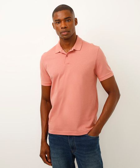 polo básica manga curta - rosa P polo básica manga curta - rosa P