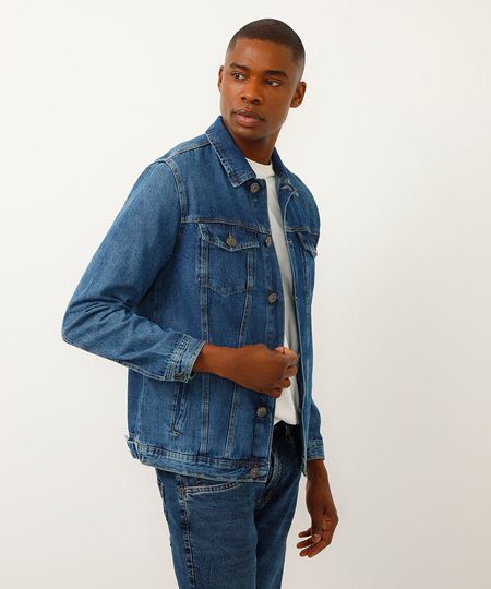 jaqueta trucker jeans azul P jaqueta trucker jeans azul P