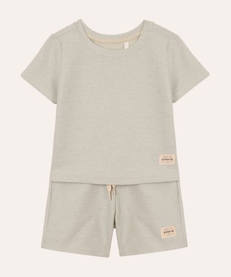 conjunto infantil curto com linho texturizado verde 2