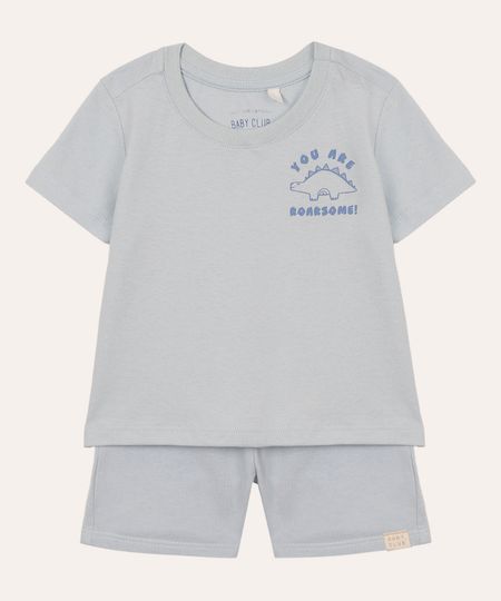 conjunto infantil curto dinossauro azul 2