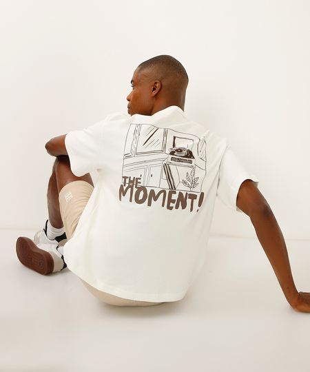 camiseta de algodão manga curta the moment off white M