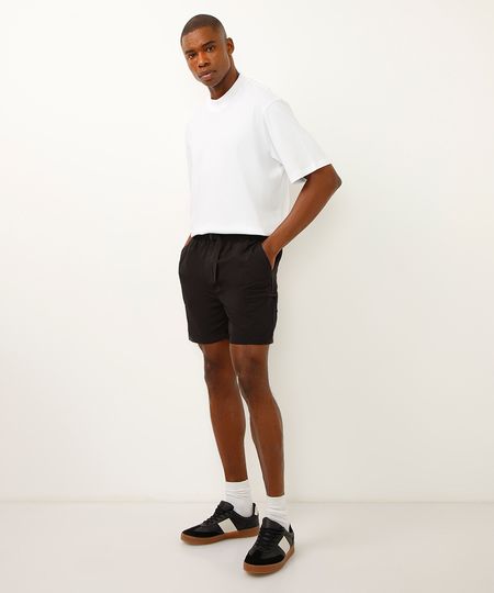 short reto de poliamida com bolsos preto G