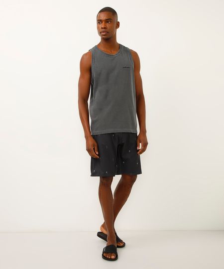 short boardshort cós com cordão coqueiro cinza 40