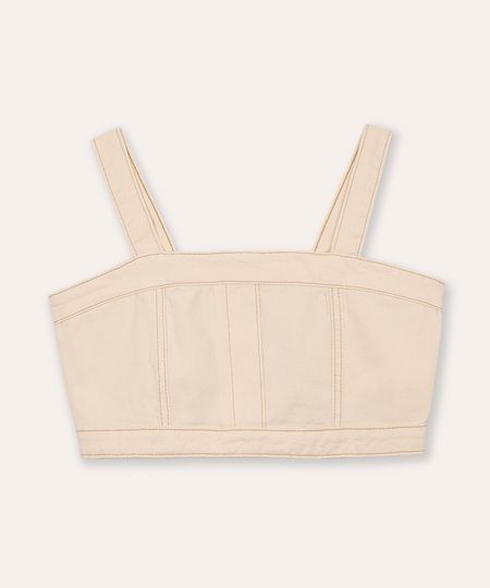 top cropped de sarja juvenil com recortes bege 10 top cropped de sarja juvenil com recortes bege 10