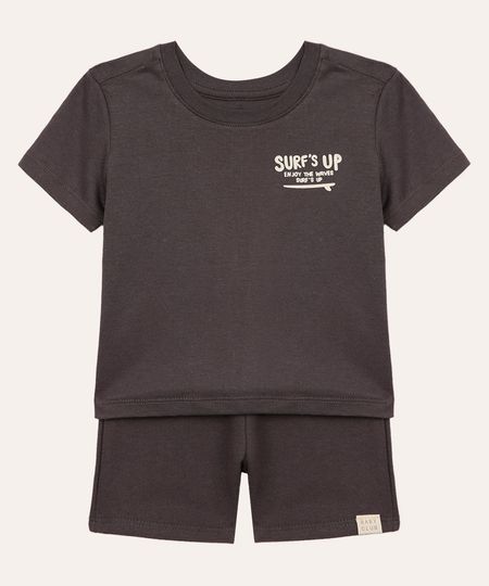 conjunto infantil curto surf up cinza 3