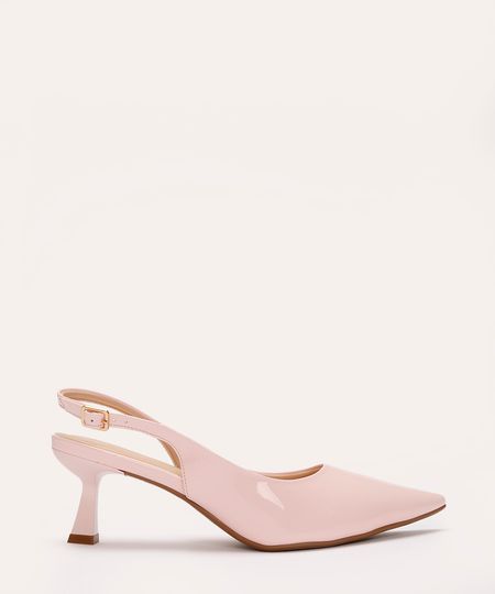 scarpin bico fino verniz oneself rosa 35