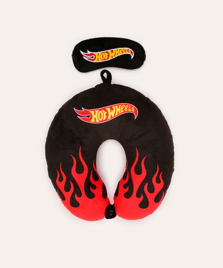 apoio de pescoço com máscara de dormir hot wheels colorido UNICO