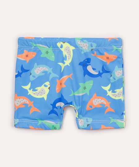 sunga infantil boxer tubarões azul 4