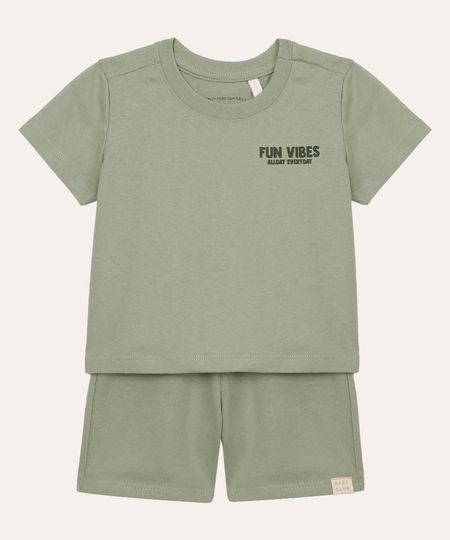 conjunto infantil curto fun vibes verde 1