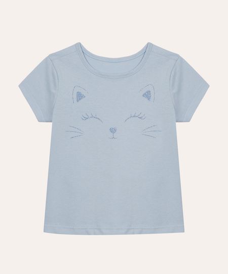 blusa infantil de algodão azul 1