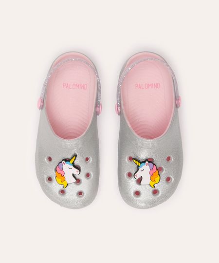 babuche infantil com glitter unicórnio prateado 32-33 babuche infantil com glitter unicórnio prateado 32-33