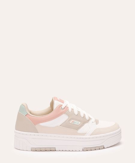 tênis casual flatform com recortes ace colorido 36