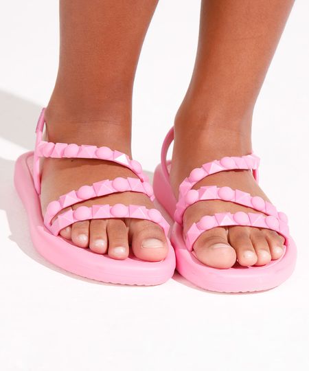 rasteirinha infantil meu sol com tachas ipanema rosa 25
