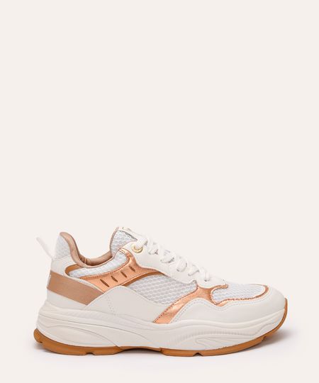 tênis esportivo via marte com recortes bronze 34 tênis esportivo via marte com recortes bronze 34