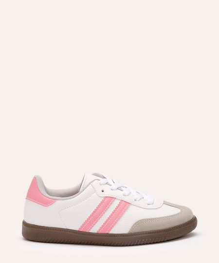 tênis casual infantil com recortes ace branco 35 tênis casual infantil com recortes ace branco 35