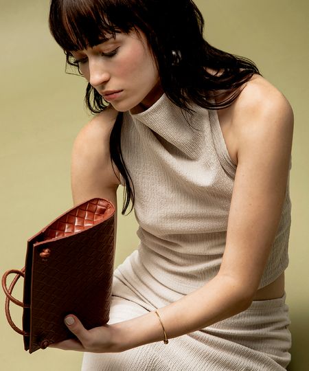 bolsa crossbody tresse bege UNICO