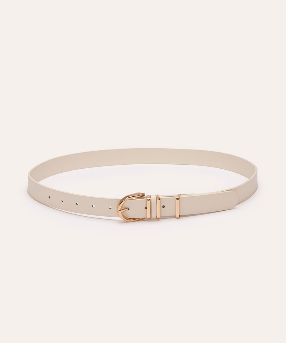 cinto básico com fivela off white