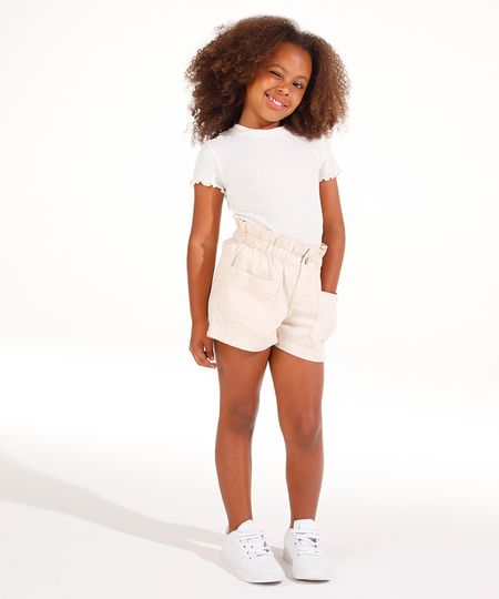 short chochard de sarja infantil com bolsos rosa 8 short chochard de sarja infantil com bolsos rosa 8