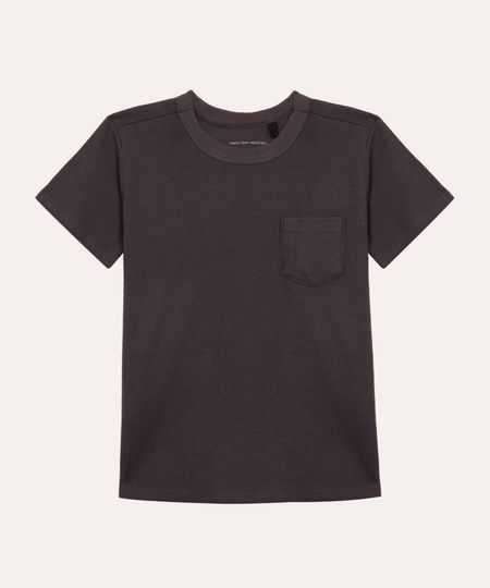 camiseta de algodão infantil com bolso cinza 6