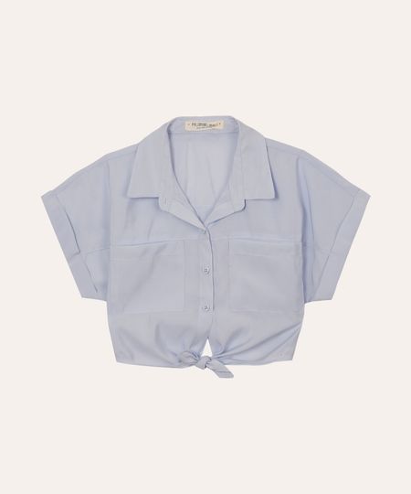 camisa infantil com amarração azul 4
