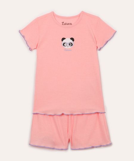pijama curto infantil luluca rosa 10