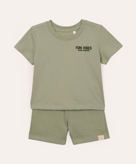 conjunto infantil curto fun vibes verde 1