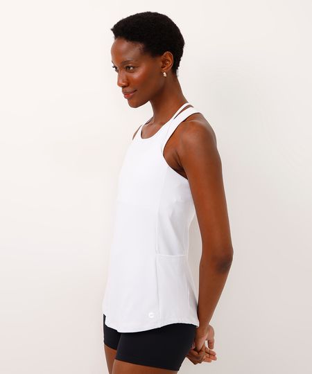 regata halterneck com bolsos esportiva ace off white GG