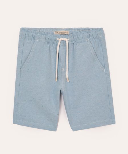 bermuda infantil cós com elástico e cordão azul 8
