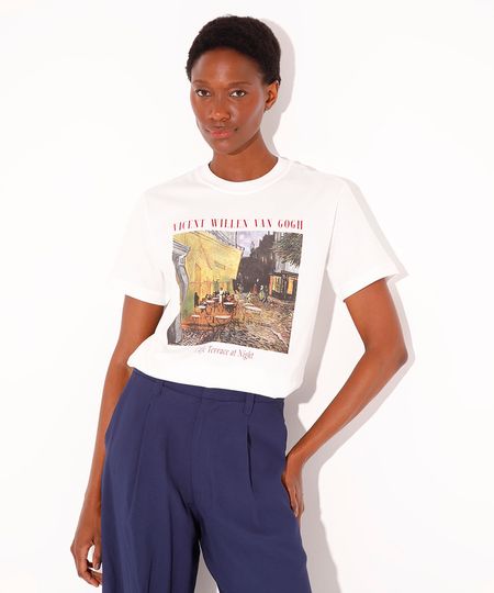 camiseta de algodão cafe terrace at night mindset off white M