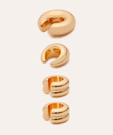 kit de 4 earcuff mindset dourado UNICO