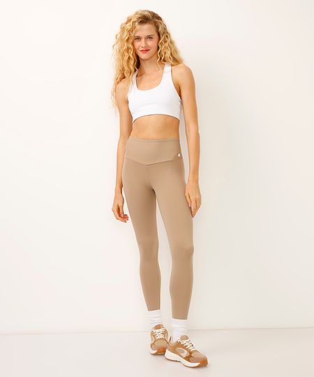 calça legging cós largos bolso nas costas esportiva ace marrom M