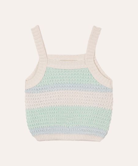 blusa de tricot infantil listrado verde 4