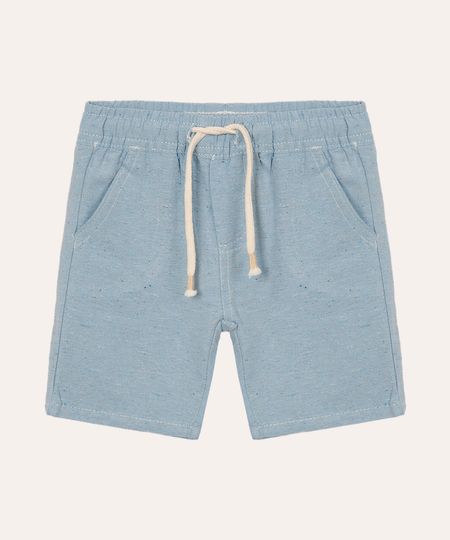 bermuda infantil cós com elástico e cordão azul 4