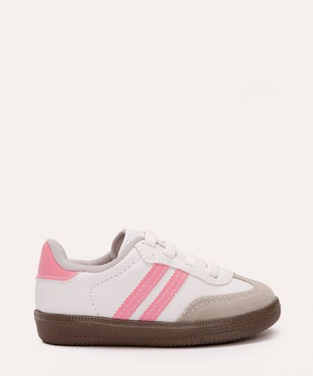 tênis casual infantil com recortes ace branco 20