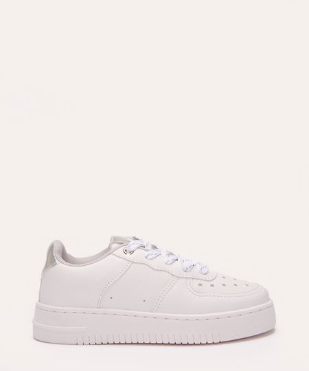 tênis casual infantil com recortes de estrelinhas ace branco 30