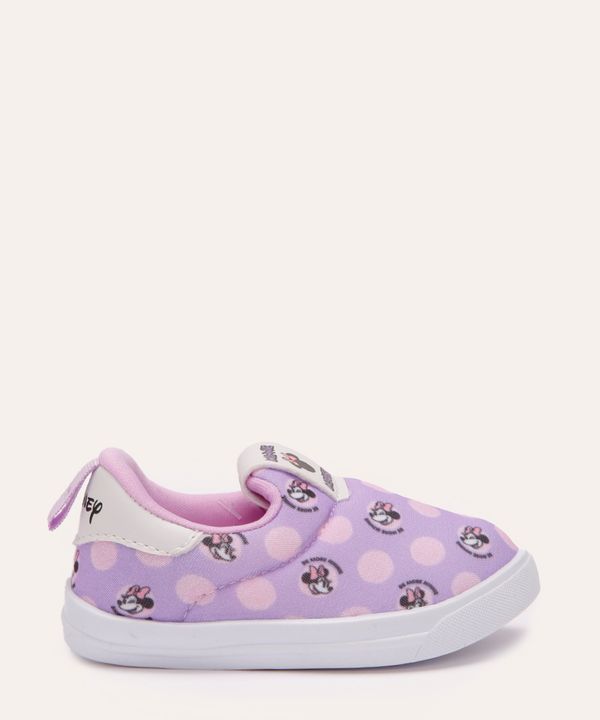 tênis infantil calce fácil minnie lilás 20